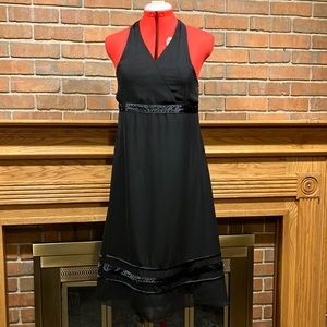 EUC black chiffon halter dress